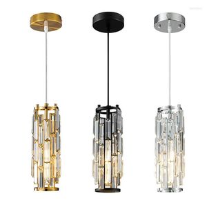 Candeliers Pequena iluminação de cristal de ouro para cozinha moderno pingente preto lustre de cabeceira de cabeceira corredor de escada