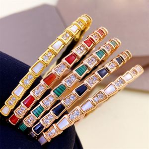 snake luxury bracelet designer Bracelets gold jewelry woman 18K rose gold silver red green agate diamond bracelets fashion jewellry girl lady paty christmas gift