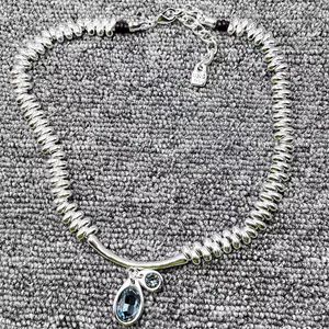 Chains 2023 UNUde50 Fashion 925 Silver Plated Royal Blue Stone Pendant Necklace Holiday Gift