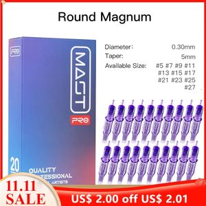 Tattoo Needles Pro Yuvarlak Magnum Rm% 100 Orijinal Sterilize Dövme İğne Makyaj Kalıcı Dövme Kartuş Aksesuarları 20pcs/Kutu 231118