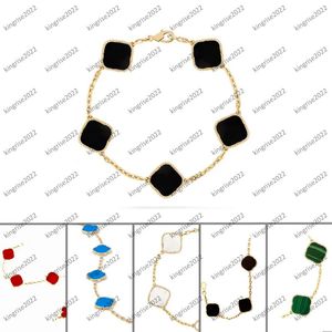 Silver Clover Bracelets Charm Womens love Bracelet Chain Designer Jewelry Bangle Links 5 motifs Bracelets for couple Armband 18k Gold flower Pulseras De Hilo Para
