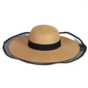 Cappelli a tesa larga Fashion Beach Seaside Caps Women Summer Fedora Hat Mexican Style Ladies Large Floppy Paglia Primavera Autunno