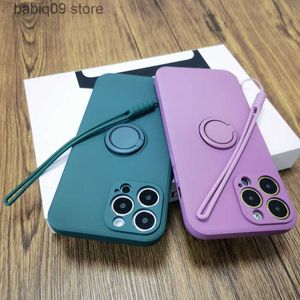 Cell Phone Cases Magnetic Silicone Case For iPhone 14 13 12 11 Pro Max XS X XR 7 8 Plus iPhone13 14Pro iPhone14 Soft Cover With Ring Holder Stand T230419