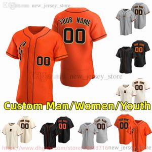 カスタム S-6XL 映画大学野球着用ジャージ ステッチ 5 MikeYastrzemski 23 KrisBryant 24 WillieMays 25 BarryBonds 28 BusterPosey Hon アウェイ ジャージ