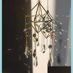 Garden Decorations Chandelier Wind Chimes Decoration Crystal Prisms Hanging Sun Catcher Pendant Patio Windown Indoor Outdoor Decor R Dhx4K