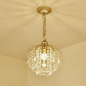 Ljuskronor modern K9 Crystal Round Chandelier Elegant hängande hängslampa Small American Creative Light Fixture Living Room Kitchen Island