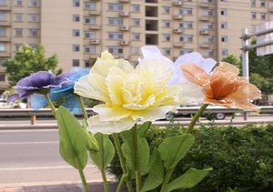 Weding Fiori decorativi Enorme fiore artificiale Bacca di rosa Peonia Fiore di lino Grandi oggetti di scena per finestre Sfondo stradale di nozze decorati2785127