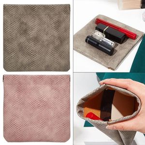 Förvaringsväskor Snake Print Lipstick Bag Multifunktionell PU-plånbok Monthly Tante Thandduk Hem Organisation Resetillbehör