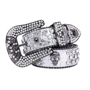 BB Simon Belt Designer Toppkvalitetsbälte för män Kvinnor Shiny Diamond Black på svartblå vit multicolour med bling strass som gåva