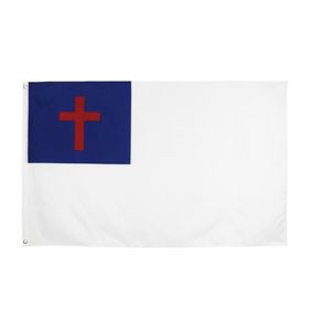 Chrześcijańska flaga 90x150 cm Wysokiej jakości poliestrowy latanie wiszący 3x5 religijny baner 5682783