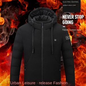 Hunting Jackets Men Women USB Smart Electric Heated Jacket Cotton Coat Winter Thicken Down Hooded Outdoor Hiking Ski Clothing 4 Heating