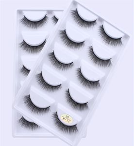 5PAIR CRISSCROSS FALSE EYLASSE FAUX LASSE VOLUMINOURY Natural False Eyelash Extension Mink Lashes Makeup Upper Lashes H116524514