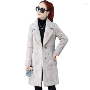 Women's Wool & Blends High Quality Winter Jacket Coats Fashion Thicken Imitation Mink Fleece Woolen Coat Loose Large Size Medium Long Outerw