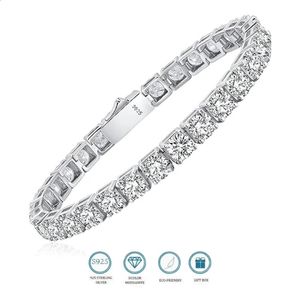 Chain 3-5mm Genuine Tennis Bracelet Christmas Gift Platinum Plated 100% 925 Sterling Silver Engagement Wedding Jewellery231118