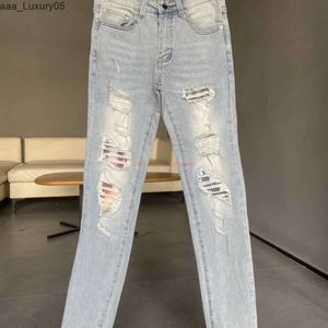 amiiri Denim Mens amis imiri amari AM Designer Clothing es Jeans amirl Pants es Jeans Fashion amirlies Washed Old Hole Patch am Long Pants High Street Slim Fit Slp 7NDZ