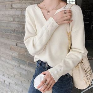 Knitwear Autumn and Winter New Pullover Sweater Women's Loose Gentle V-Neck Top Fashionable Long Sleeve Bottoming Shirt Women's Clothing