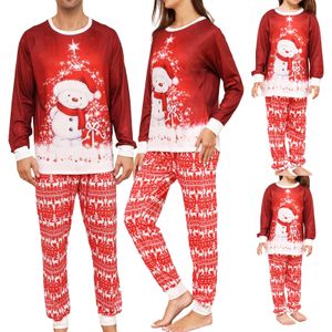 Passende Familien-Outfits, 2-teiliger Schlafanzug mit Schneemann-Motiv, Weihnachts-Set, gemütliches Weihnachts-Nachtwäsche-Set, Eltern-Kind-Hauskleidung 231118