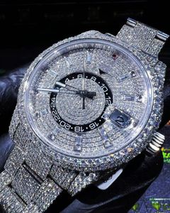 Lüks Saatler Erkek Saat Designer Saatler Yüksek Kaliteli Hareket Saatleri Erkekler Moissanite Saat Izgar Out Saat Diamond Watch Montre Otomatik Mekanik Saat 030