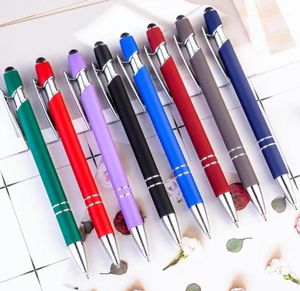 8pcslot Promotion Ballpoint Pen 2 i 1 Stylus Ritning Tablett Pennor Kapacitiv skärm Touch Pen School Office Writing Stationery12462256