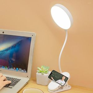 Lampy stołowe Lampa LED klips Lampa biurka na USB rozstrzegany przez rozstrzygnięcie jasności Control 3 Tryby światła