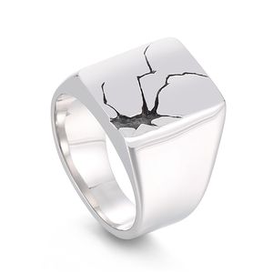 Mensringar Rings rostfritt stål 18mm bred skyltring Solid polerade smycken för män och kvinnor, idealisk gåva för pappor och pojkvänner 9-11#
