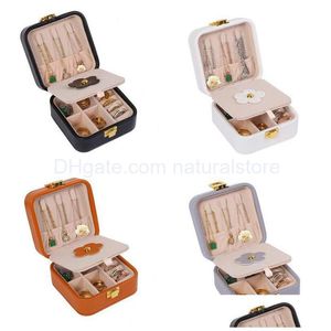 Jewelry Boxes Travel Box Pu Leather Storage Case Portable Jewellery Display Ideal Gift For Girlfriend And Wife With Mirror Drop Deli Dhevz