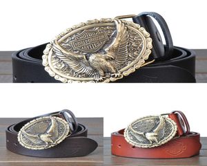 Head Men's Belt Fashion Versatile Leather Copper Buckle Motorcycle Men CZNR6949142