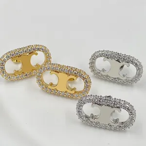 Klasyczny list bottega kolczyki damskie projektant złoty kolczyk moda nowy pełny diament Retro kolczyki do uszu niszowy projekt Earing dla kobiet 2304192S