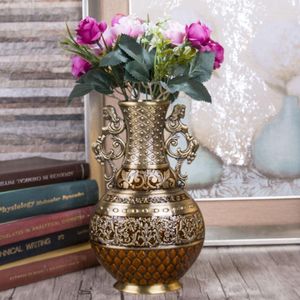 Vase Vintage Home Decor Antique Floral Carving Metal Vase Luxury Desktop Art Craft Decoration Ornament Gift