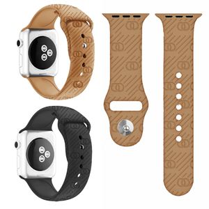 Designer Watch Band Straps Liquid Silicone For Apple iWatch 8 Series ultra 49mm Sport 45 42 38 40 41mm Rubber Embossing Bracelet 3D Concave Pattern ap smart watchbands