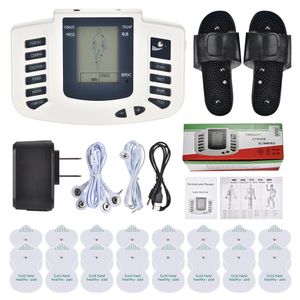 Other Massage Items Russian English Panel JR309 Tens Eletric Muscle Stimulator Physiotherapy Machine Electroacupuncture Body Back Massager 16 Pads 230419