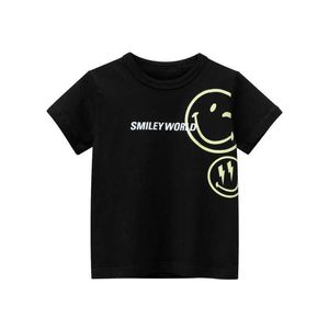 T-Shirts 2-8T Kleinkind Kind Baby Jungen Mädchen Kleidung Sommer Top Baumwolle T-Shirt für Kinder Kurzarm T-Shirt Schwarz T-Shirt Outfits P230419