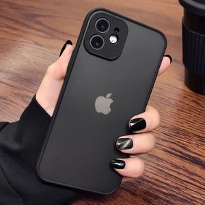 Luxury Shockproof Armor Matte Case For iPhone 14 13 11 12 Pro Max Mini XR XS X 7 8 Plus Soft Silicone Bumper Clear Hard PC Cover