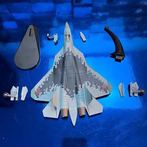 Aircraft Modle Alloy aircraft Russian SU57 fighter finished metal model wheels are interchangeable with brackets 231118