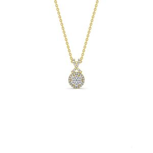 Wysokiej jakości wisiork klastra 14K Hallmarked Gold Dainty Diamond Naszyjnik dla kobiet przez indyjskich eksporterów