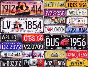 Metal Tin Signs Car Number License Plate Plaque Poster Bar Club Wall Garage Home Vintage Decor Tin Sign Iron Painting Metal Sign H3403994