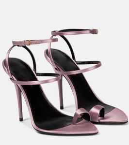 Summer Luxury designer Women sandal high heels shoes Dive Crepe Sandals Toe-Ring Sandals black leather cool Evening Wedding Shoes with box 35-43