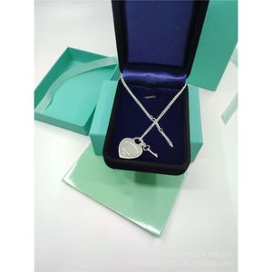 Any Necklace T S Sier Fashion Versatile Fashionable Charm Heart Brand with Small Key Necklace