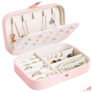 Jewelry Boxes Protable Pu Leather Box Necklace Ring Earrings Storage Organizer Holder Cosmetics Beauty Accessories Display Case For Dhlcx