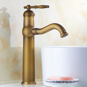Kitchen Faucets Antique Brass Single Lever Handle Swivel Bathroom Sink Basin Faucet Mixer Taps Aan037