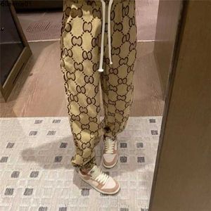 Men's Autumn Pants Designer Luxury Khaki Green Sweatpants Joggers Jacquard Wide Leg Pant Double Letter Trousers Casual Trouser