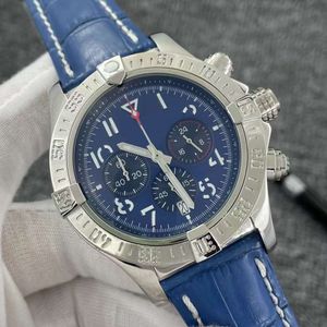 44mm venge Limited Blue Dial Watch Quartz 크로노 그래프 배터리 전원 날짜 남성 시계 스테인레스 스틸 스트랩 남성 손목 시계