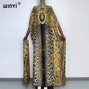 Ethnic Clothing Winyi Holiday Party Dress Fashion Dress for WomenLady Elegant Overdimensionerad Kaftan African Print Caftan For Ladies Women 230419