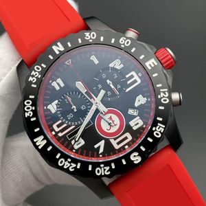 48mm Endurance Pro Limited Red Dial Watch Quartz Chronographバッテリーパワーデートメンズウォッチステンレススチールストラップメンズリストウォッチ