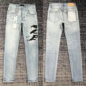 Man Designer Jeans lila Jeans Skinny Jeans Ripped Biker Slim gerade Skinny Hosen DesignerHigh Qualityjeans Mode Jeans Herren Trendmarke Vintage Pant