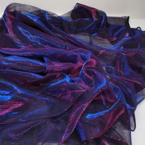 Ткань вечернее платье ткань Металлическое мигающий Rridescence Mesh Magic Color Свадебный косплей Материал 230419
