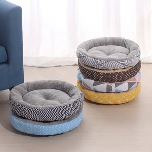 kennels pens Soft Cat Bed House Round Foldable Dog Sleeping Mat Cushion Nest Warm Kennel Pet Puppy Hide Burger Bread Winter pet 231118