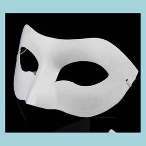 Party Masks White Half Face Mask Halloween Blank Paper Zorro Diy Hiphop Handpainted Street Dancing Christmas Gifts 120Pcs/Lot Drop D Dhgz5