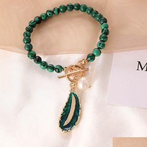 Beaded Adjustable Personality Bracelet Necklaces Set Lake Green Beads Peal Bracelets Necklace For Men Women Drop Delivery Jewelry Dhuni