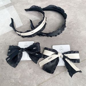 Fashion Designer Headbands Hair Letters Vintage Letter Bowknot Hairpin Fashion Womens Headband Black White Popular Brand Hair Accessories Accessories